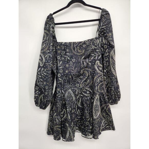 NWT Maeve Long-Sleeve Square-Neck Drop-Waist Mini Dress Sz XL #8H502 - Picture 2 of 11